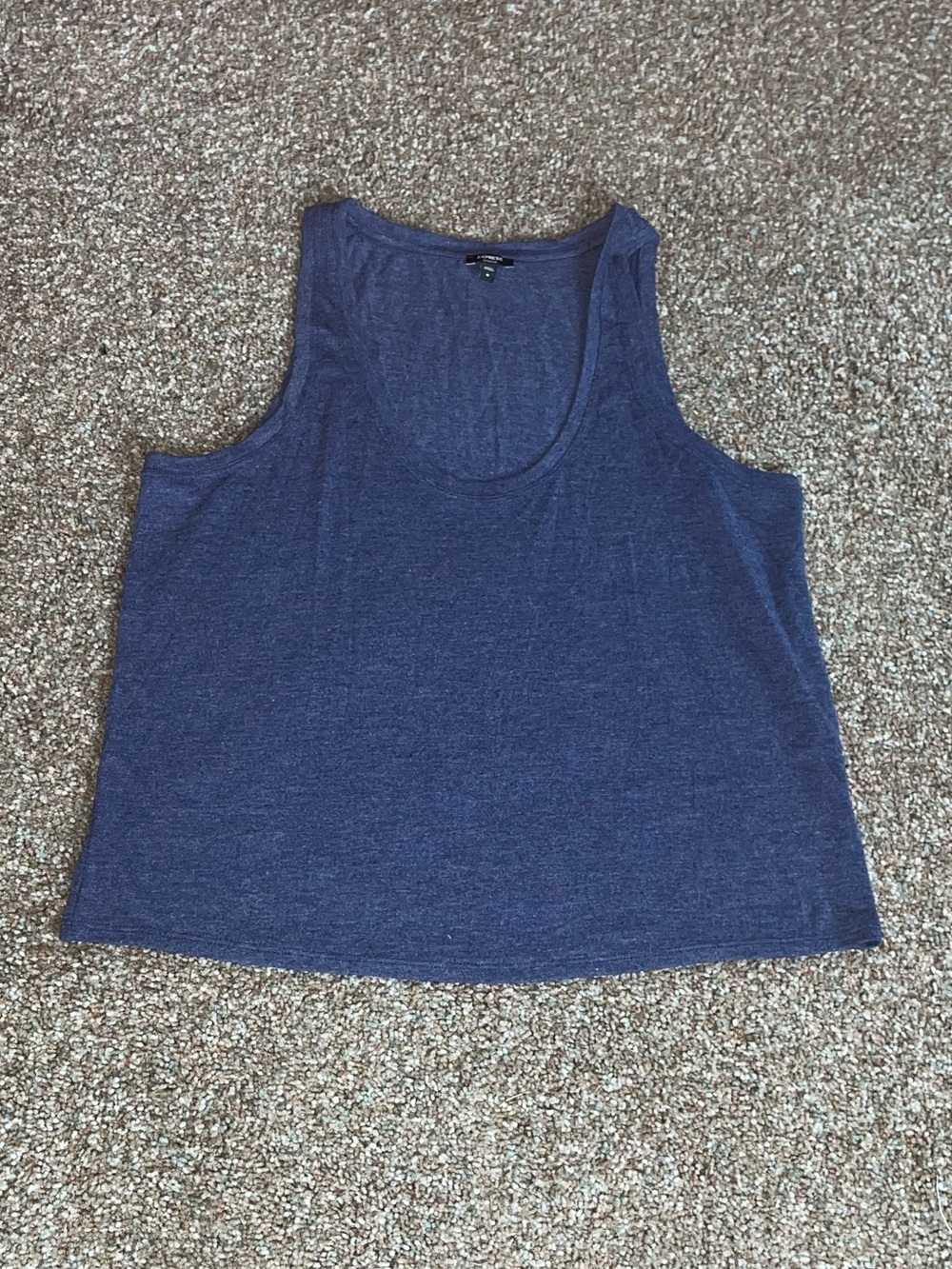 Express Linen Blend Deep Blue Scoop Tank Top M NWOT
